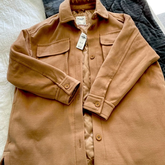 Abercrombie & Fitch Jackets & Blazers - Abercrombie shacket- new with tags. Size medium but is oversized so fits big